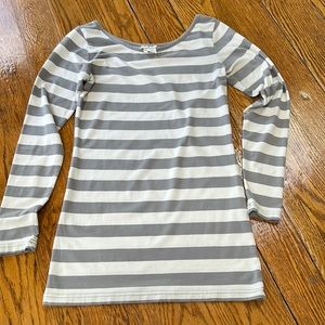 Matilda Jane gray/cream stripe long sleeve top.  Size XS.  Great condition.